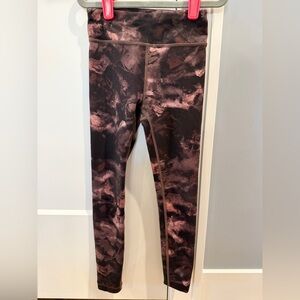Athleta Kids Abstract Brown and Pink Leggings